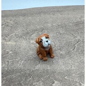 A&A Mini Bulldog .75" Toy Dog Figure Micro Miniature Dollhouse